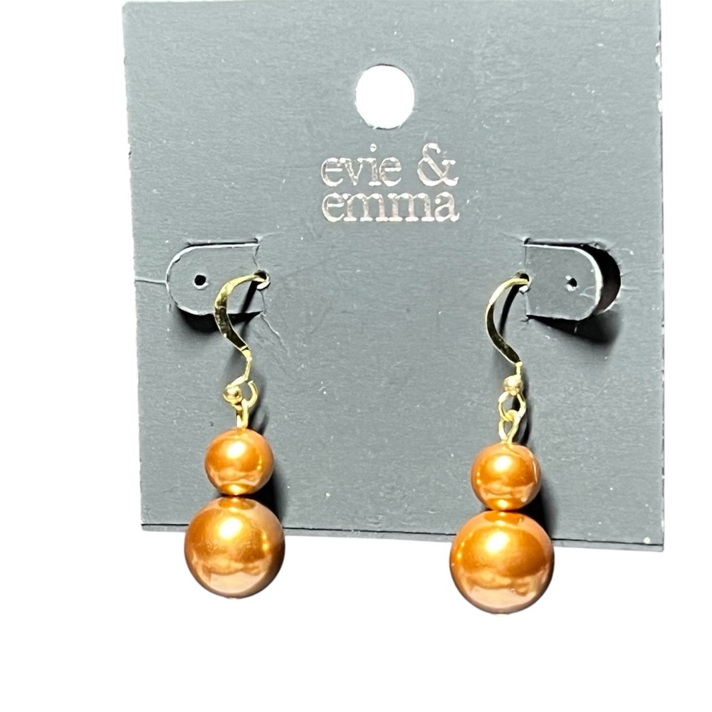 Gold and Bronze Minimalist Earrings with Spherical Beads